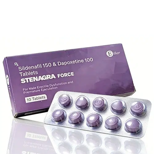 超級雙效威而鋼紫鑽 Stenagra Force 250mg 外盒與紫色藥錠